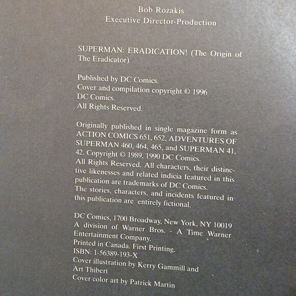 DC Comics Superman Eradication! The origin of the Eradicator graphic novel - Picture 3 of 5